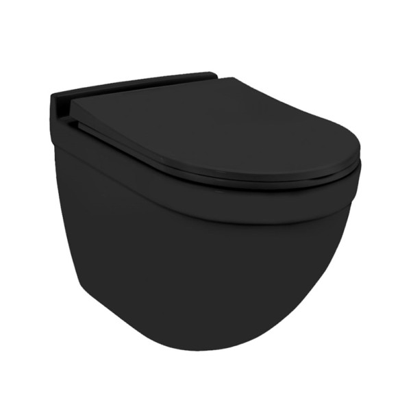 Jaquar Solo 375x520x400mm Black Matt Wall Hung Water Closet Mykit