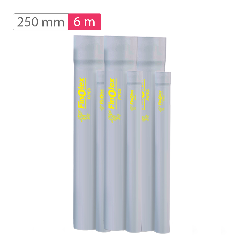 Finolex Selfit 250mm 6meter 10kg/cm2 PVC U Agriculture Pipe mykit