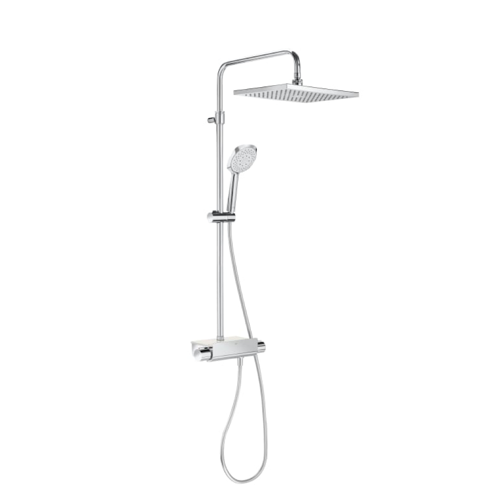 Roca Deck-T Square Thermostatic Shower Column With Shelf | mykit | Buy ...