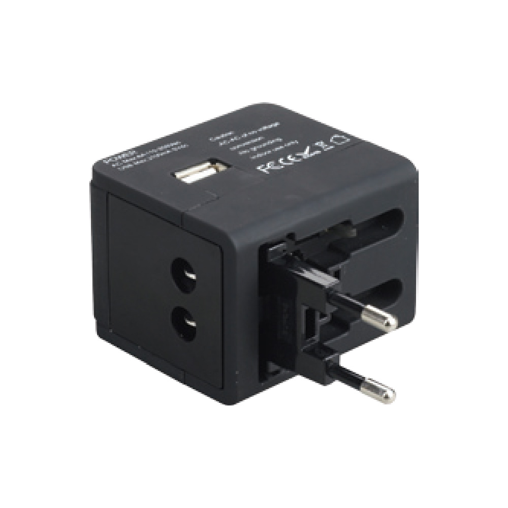 Havells Universal Travel Adaptor with USB 2.1 A (Black) mykit Buy