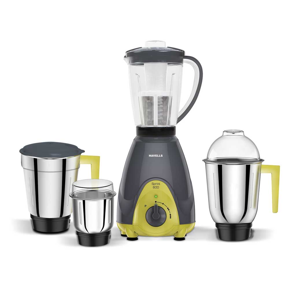 Havells Sprint Mixer Grinder 4 Jar Grey 600 W mykit Buy online Buy Havells, Grinders online
