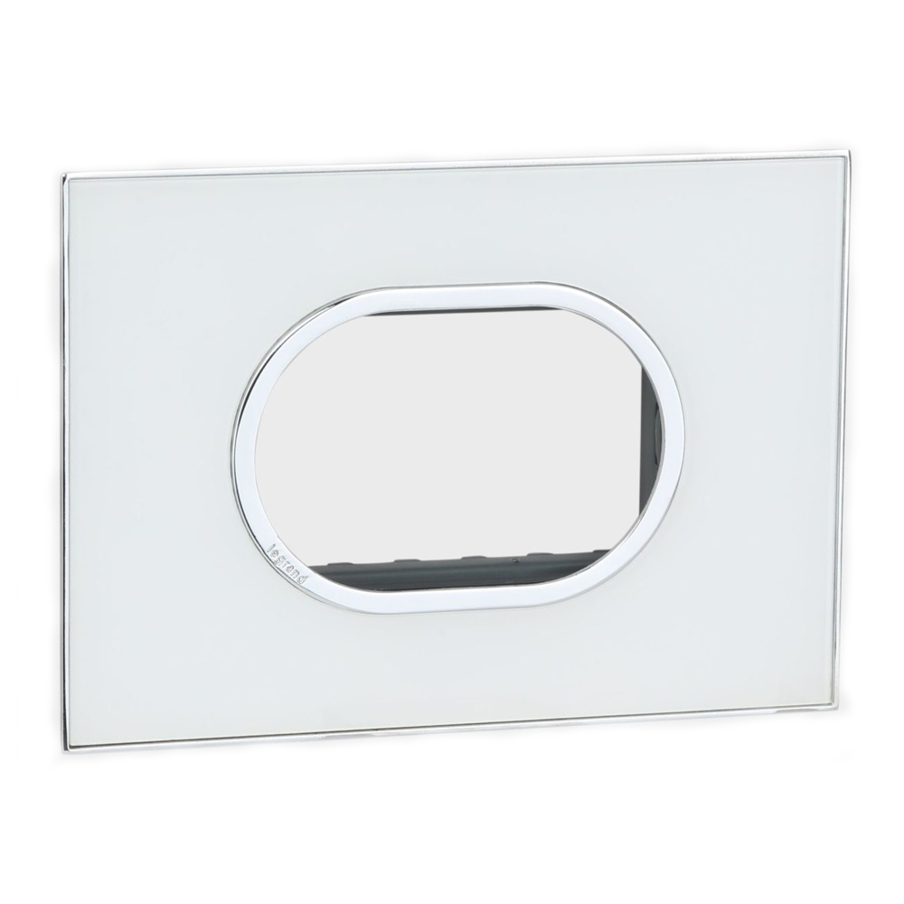 Legrand Arteor Mirror finish white cover plates 3 module round with