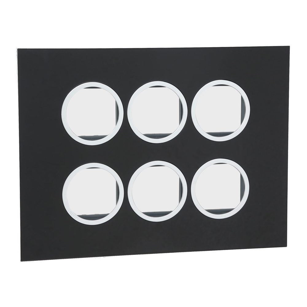 Legrand Arteor Mirror finish black cover plates 2x6 module round with ...