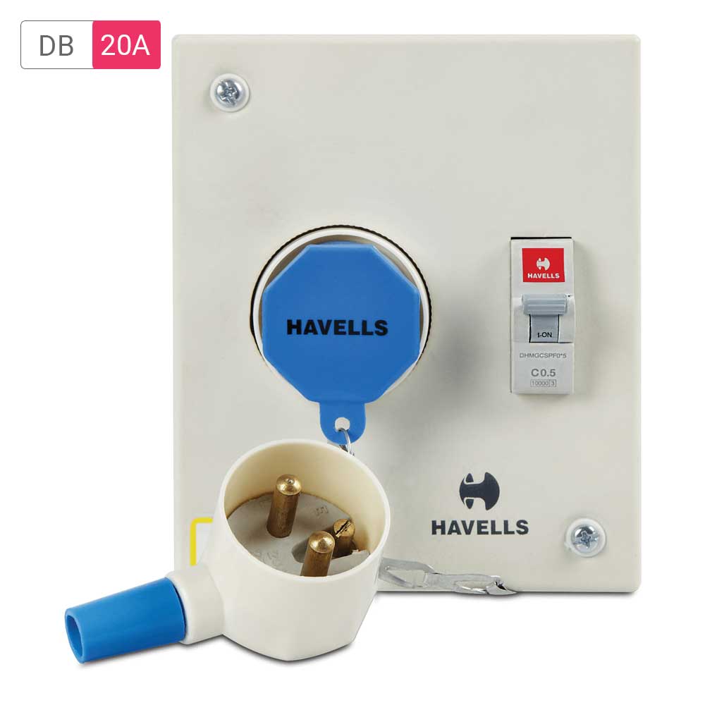 Havells Plug & Socket 20 A DP With Plastic Plug mykit Buy online
