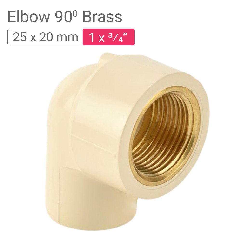 Star CPVC Elbow 90° Brass 25x20mm 1x.75inch | mykit | Buy online | Buy ...