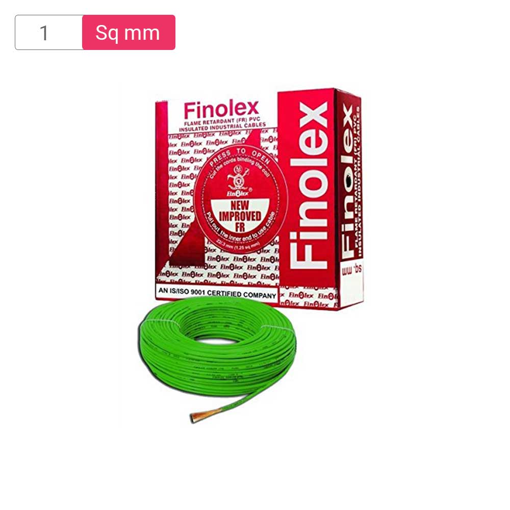 Finolex Wire 1 sq mm 90Mtr Green 