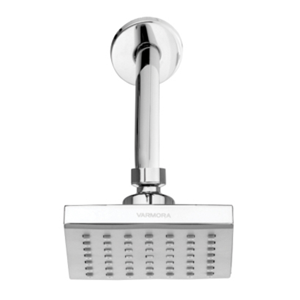 Varmora Overhead shower single flow 100 x 100mm square with arm and rubit mykit Buy online