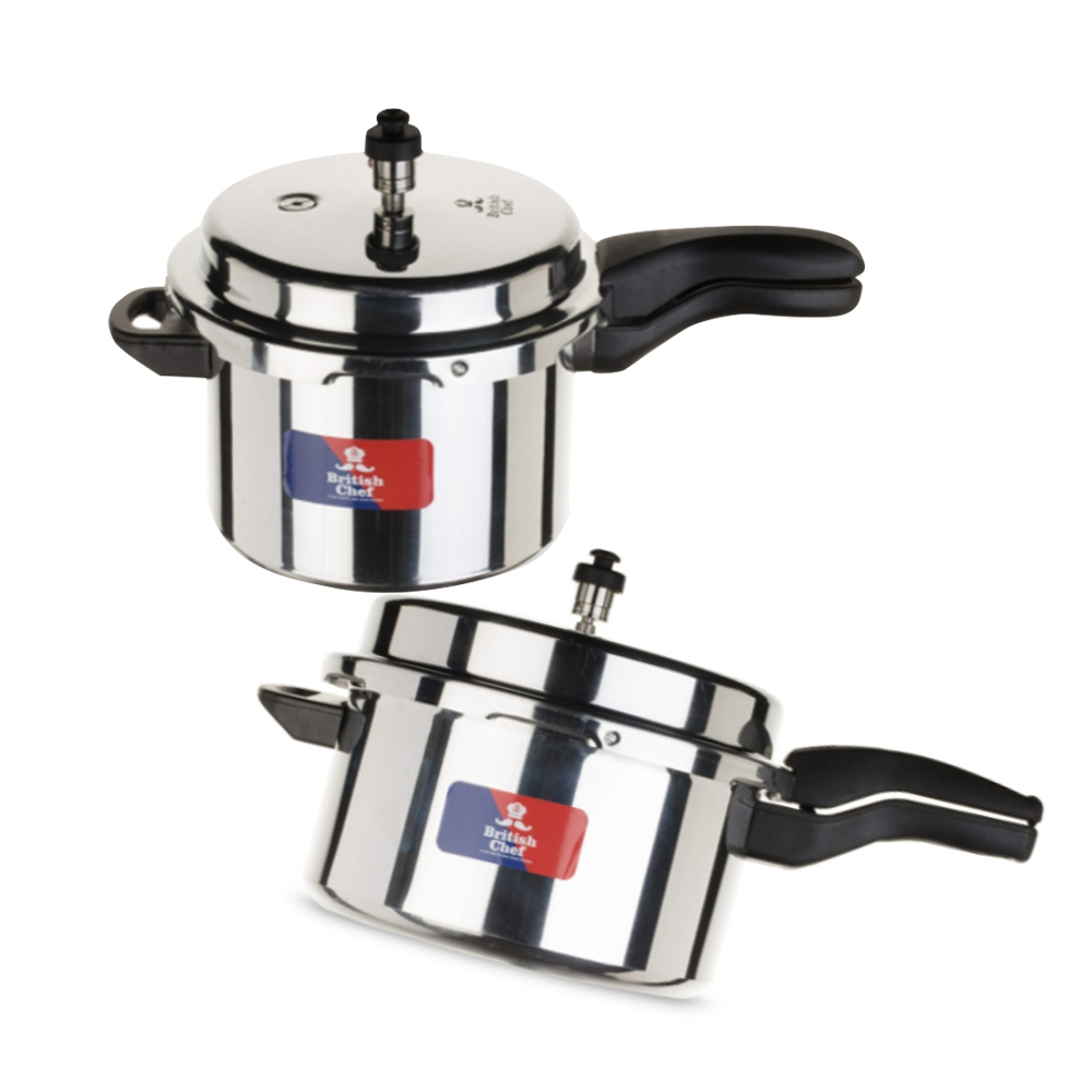 British Chef Pure Aluminium 3L and 5L Combo Pressure Cooker | mykit | Buy online | Buy British Chef, Pressure Cooker online