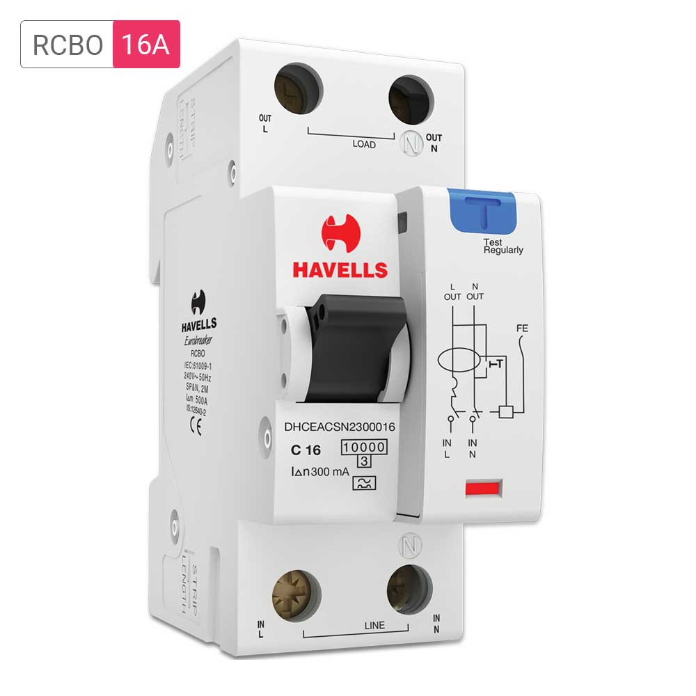 Havells RCBO A Type SPN 300mA 16A | mykit | Buy online | Buy Havells ...