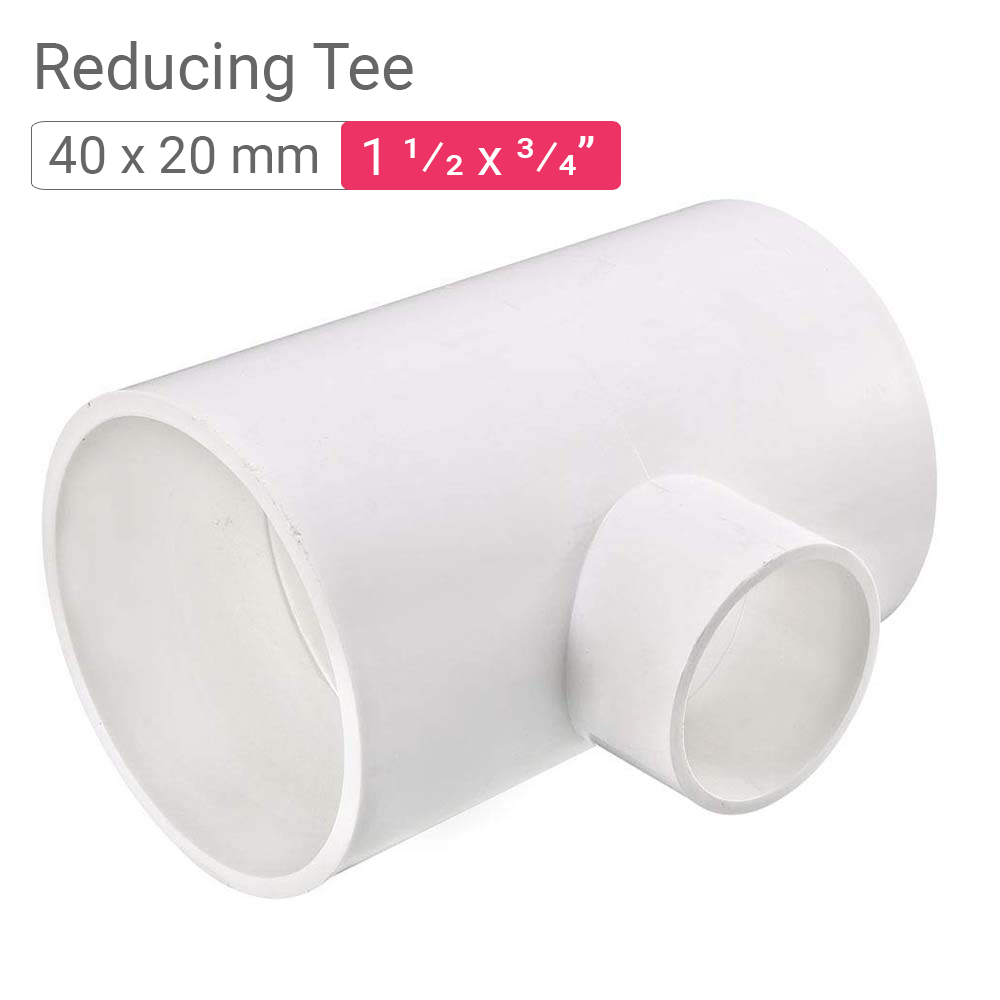 Star UPVC Reducing Tee 40 x 20 mm 1.50 x .75 Inch | mykit | Buy online ...