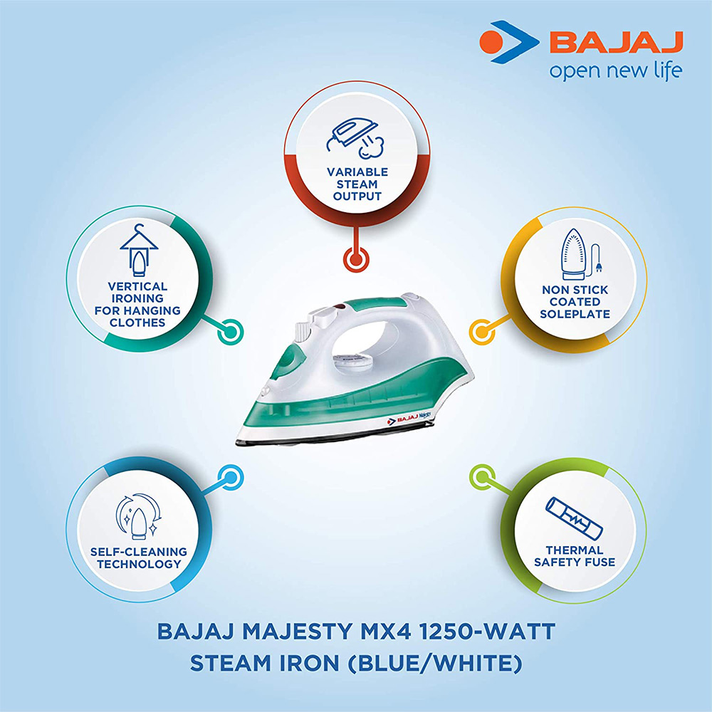 Bajaj Majesty MX4 Steam Iron Box mykit Buy online Buy Bajaj