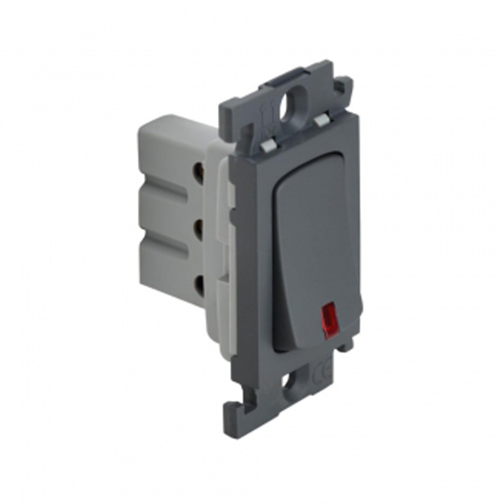 Legrand Mylinc 6A 1 Way SP Switch With Indicator 1 Module Matt Grey ...