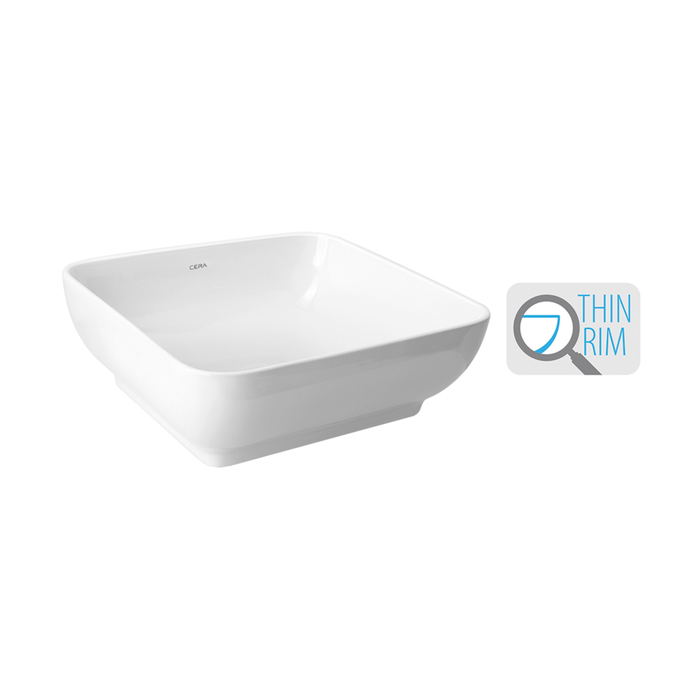 campa Cera Campa Thin Rim 550x400x160mm Snow White Table Top Wash Basin