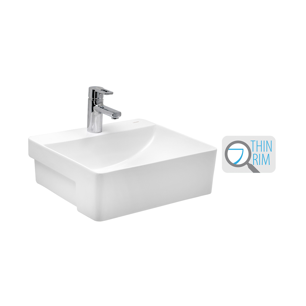 Cera Colga 500x420x160mm Snow White Semi-recessed Cabinet Wash Basin ...