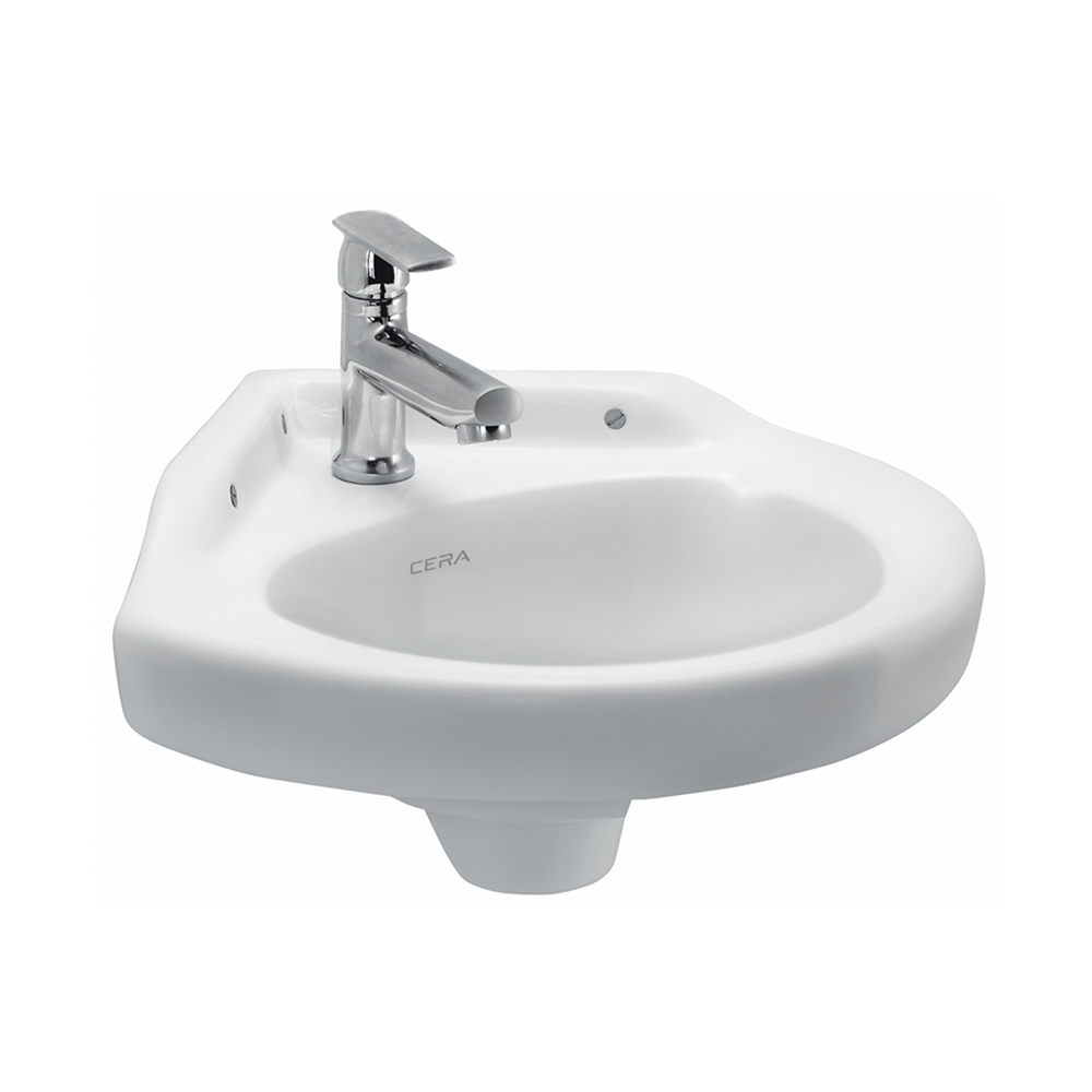 Cera Corner 400 x 400 Snow White Wall hung wash basins without pedestal