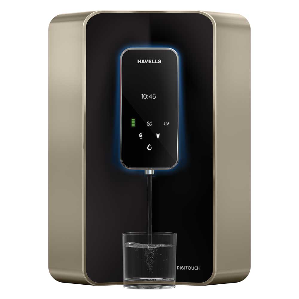 Havells Digitouch Champagne & black dual tone RO & UV Water Purifier