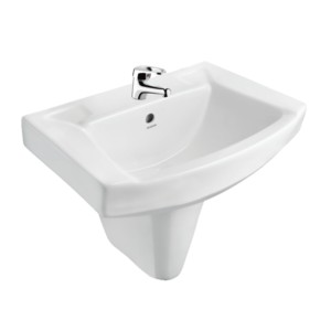 Hindware Viking Set 55x40 Half Pedestal Wash Basin Pastel