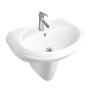Hindware Delta Set 55x40 Half Pedestal Wash Basin Pastel