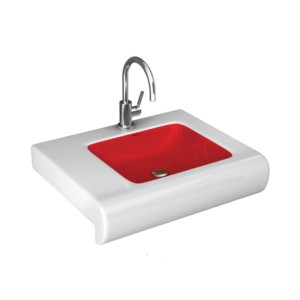 Simpolo Outline 610x500x145mm Wall Mounted Wash Basin Soft White