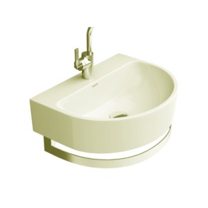 Simpolo Svida 510x385x130mm Wall Mounted Wash Basin with 88024 Svida SS Accessoris Ivory