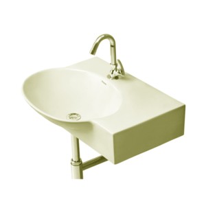 Simpolo Left Nick 635x465x135mm Wall Mounted Wash Basin Ivory