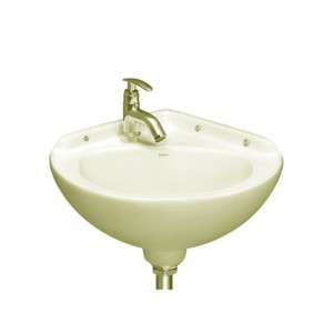 Simpolo Sinorita 410x410x210mm Wall Mounted Corner Wash Basin Ivory