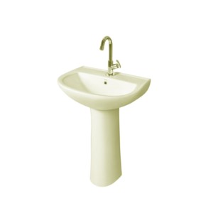 Simpolo Vellis 565x425x805mm Wash Basin with 11080 Selvo Full Pedestal Ivory