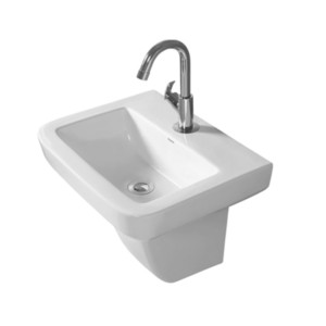 Simpolo Nero 465x362x435mm Wash Basin with 11002 Sleet Half Pedestal Soft White