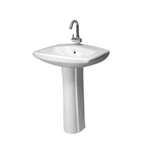 Simpolo Retro 625x480x860mm Wash Basin with 11077 Sophia Full Pedestal Soft White