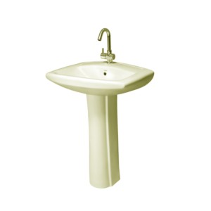 Simpolo Retro 625x480x860mm Wash Basin with 11077 Sophia Full Pedestal Ivory