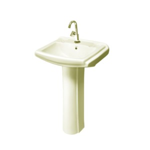 Simpolo Sophia 560x420x860mm Wash Basin with 11077 Sophia Full Pedestal Ivory