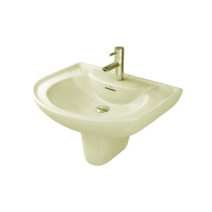 Simpolo Selvo 550x400x800mm ISI Wash Basin with 11001 Compaq Half Pedestal Ivory