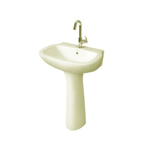 Simpolo Alfa 560x420x850mm Wash Basin with 11092 Stephy Full Pedestal Ivory