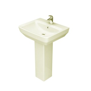 Simpolo Vita 590x465x850mm Wash Basin with 11085 Vita Full Pedestal Ivory