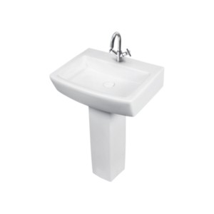 Simpolo Sift 570x460x455mm Wash Basin with 11085 Vita Full Pedestal Soft White