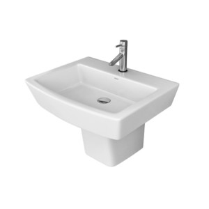 Simpolo Sift 570x460x455mm Wash Basin with 11005 Sift Half Pedestal Soft White