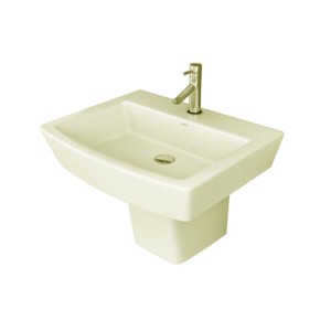 Simpolo Sift 570x460x455mm Wash Basin with 11005 Sift Half Pedestal Ivory