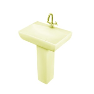 Simpolo Slaty 555x405x450mm Wash Basin with 11085 Vita Full Pedestal Ivory