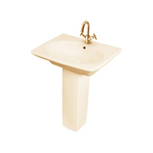 Simpolo Sceptal 600x485x470mm Wash Basin with 11085 Vita Full Pedestal Ivory
