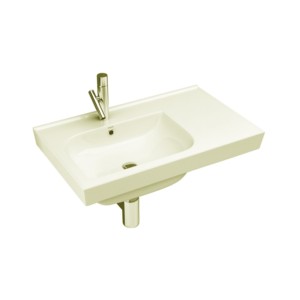 Simpolo Left Scenery 765x470x195mm Wall Mounted Wash Basin Ivory