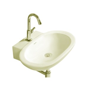 Simpolo Scree 606x425x130mm Wall Mounted Wash Basin Ivory