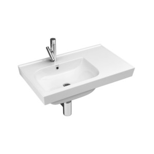 Simpolo Left Mini Scenery 650x455x170mm Wall Mounted Wash Basin Soft White