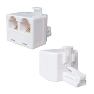 Goldmedal Curve RJ - 11 Double Telephone Jack 1M Metallic Grey