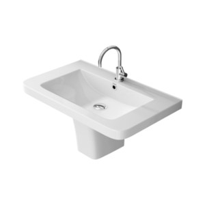 Simpolo Alvona 755x460x460mm Wash Basin with 11005 Sift Half Pedestal Soft White