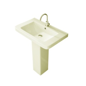 Simpolo Alvona 755x460x875mm Wash Basin with 11085 Vita Full Pedestal Ivory