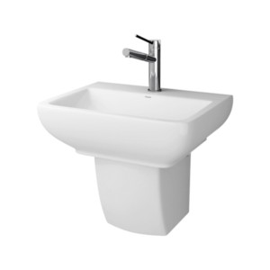 Simpolo Senor 460x350x480mm Wash Basin with 11002 Sleet Half Pedestal Soft White