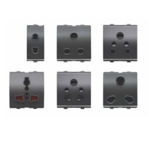 Goldmedal Curve 10A White International Socket 2M with safety shutter