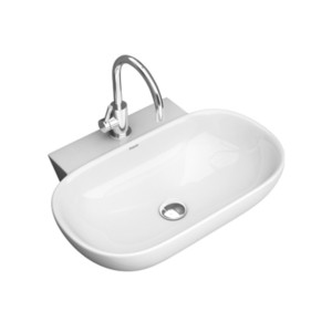 Simpolo Arika 560x395x130mm Table Top Wall Mounted Wash Basin Soft White
