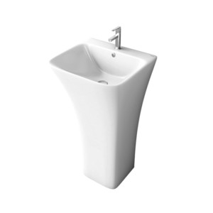 Simpolo Proton 450x440x845mm One Piece Wash Basin with Integrated Full Pedestal