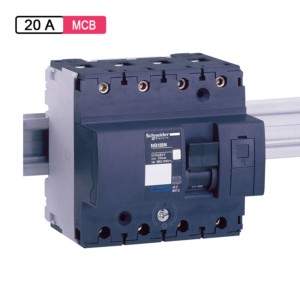 Schneider Electric Acti 9 AC MCB 20A 6M 4Pole 50kA NG125H